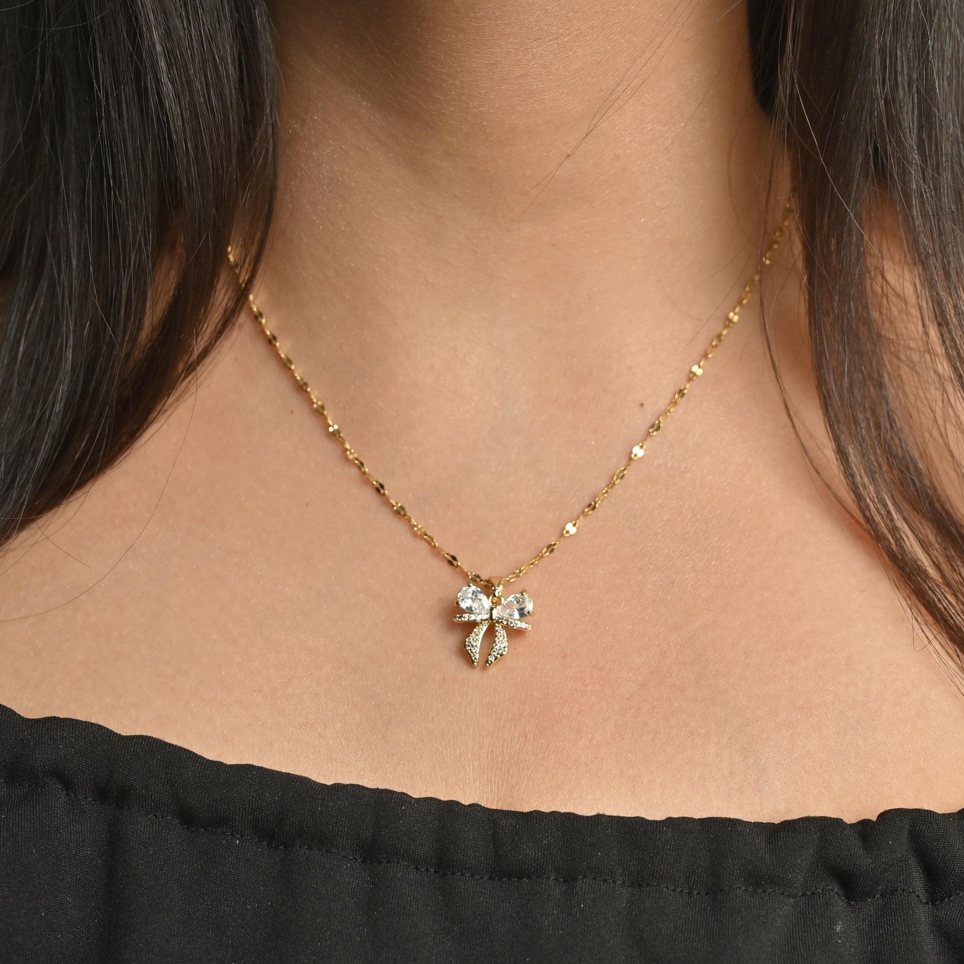 Sparkling Bee Charm Necklace