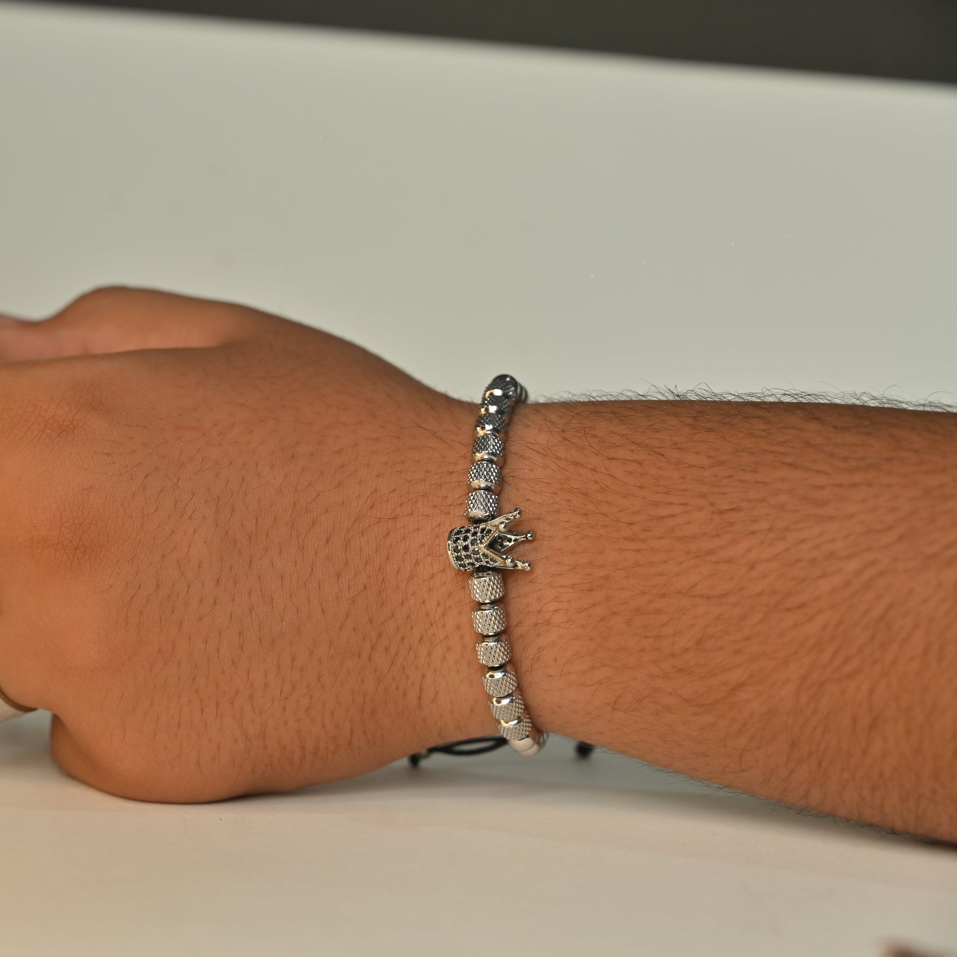 Retro king Titanium Steel Plating Inlay Zircon Unisex Bracelet