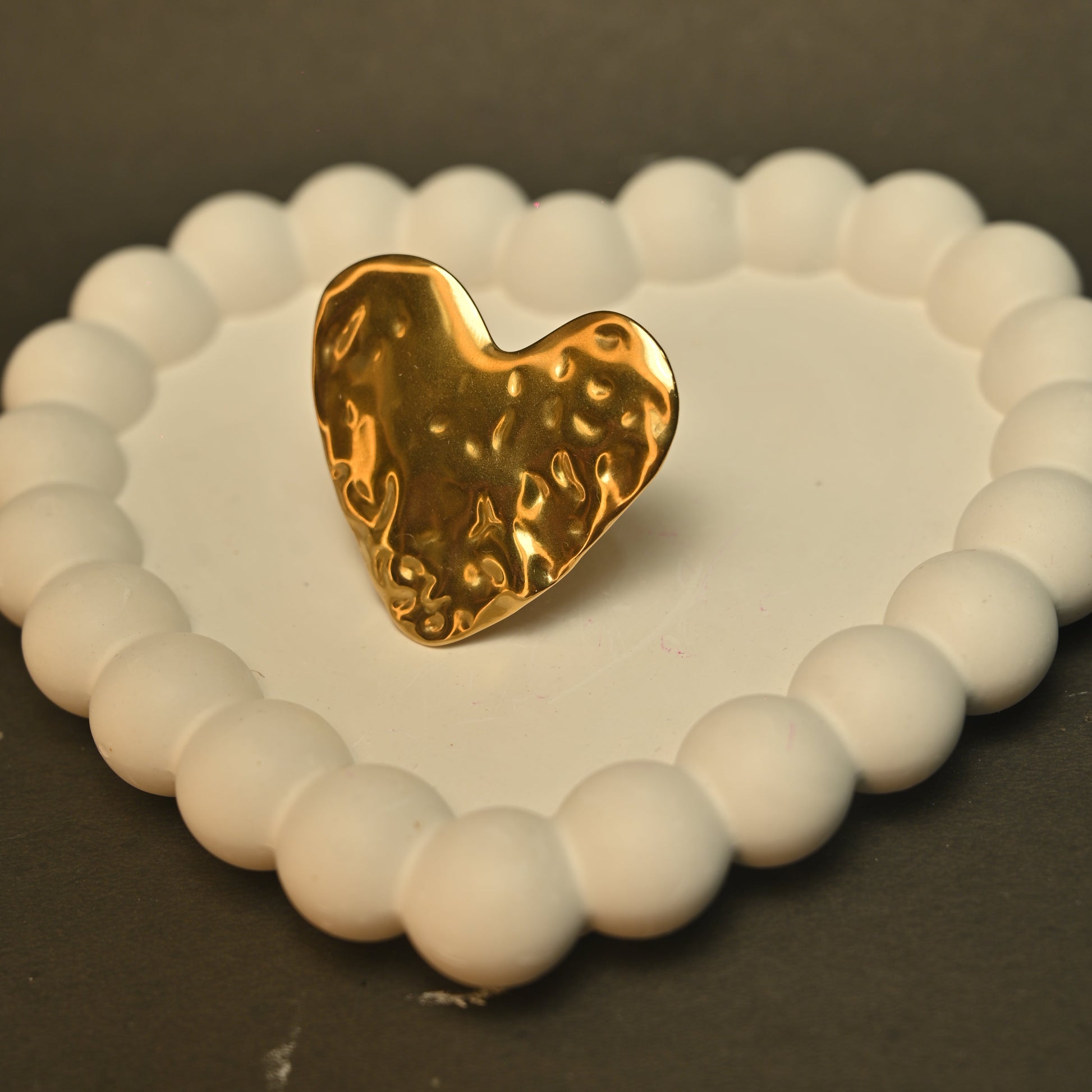Gold Statement Heart Ring