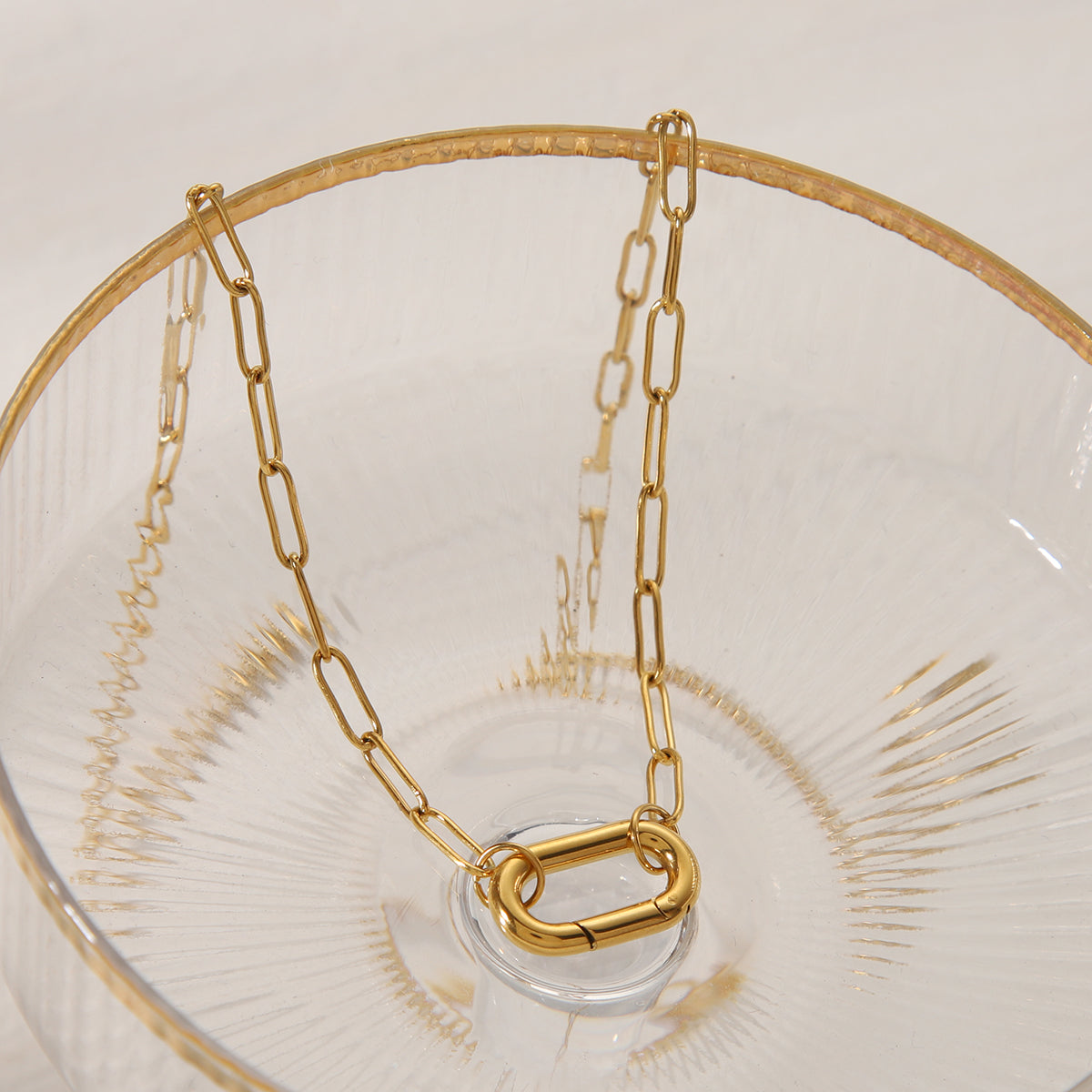 Gold Plated Rectangle Pendant Necklace