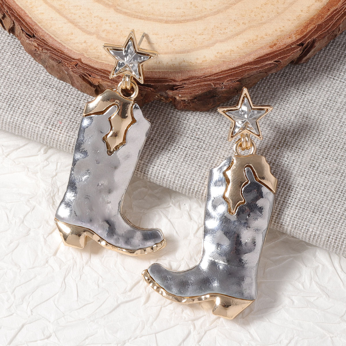 Western Star Cowboy Boot Earrings