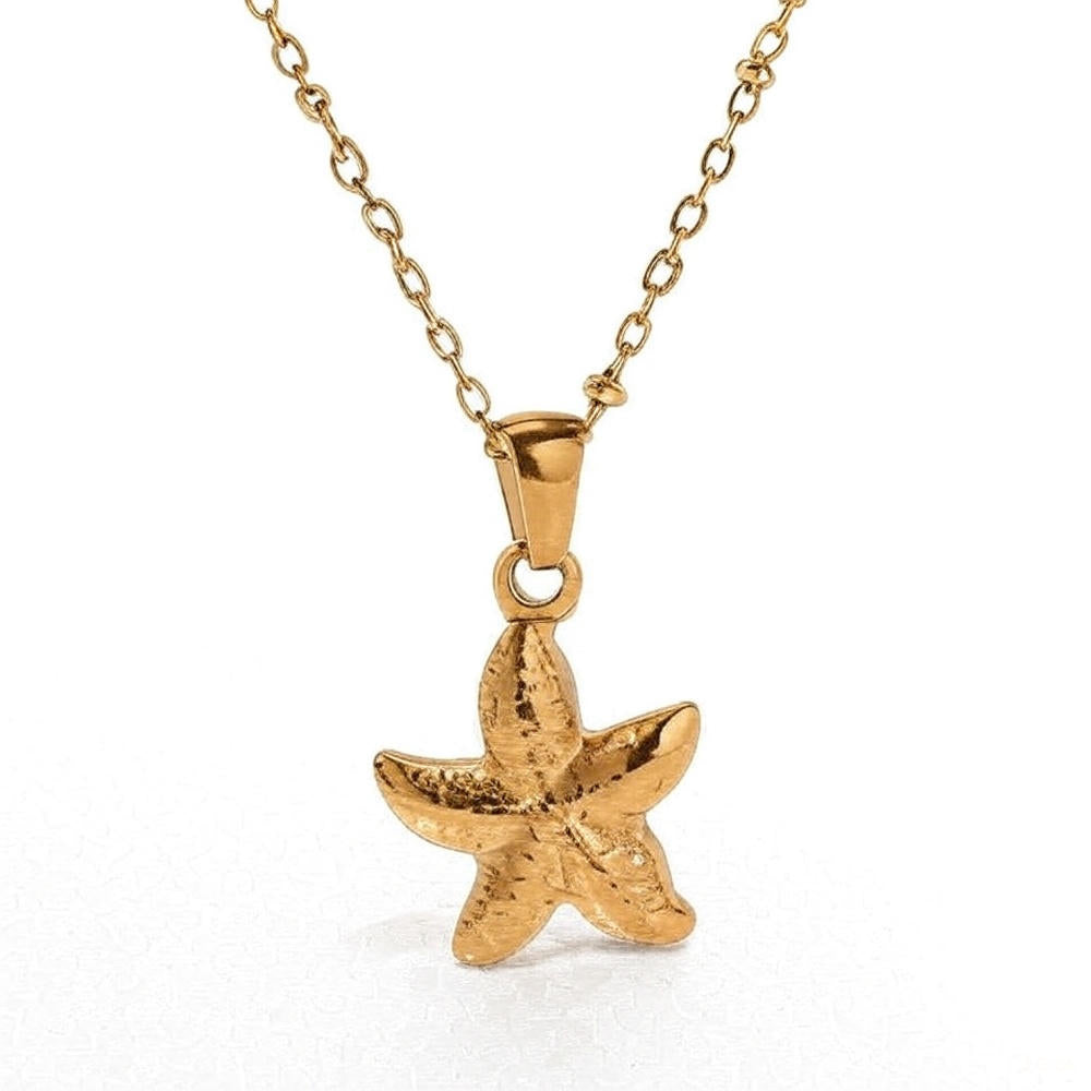Gold Starfish Pendant Necklace
