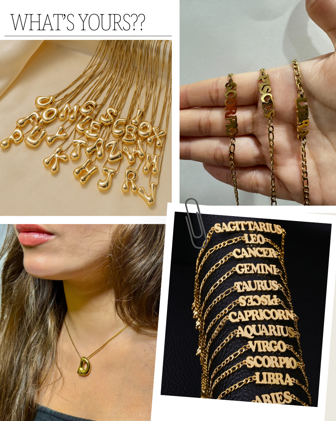 Personalized Initial Necklace & Zodiac Bracelet Combo