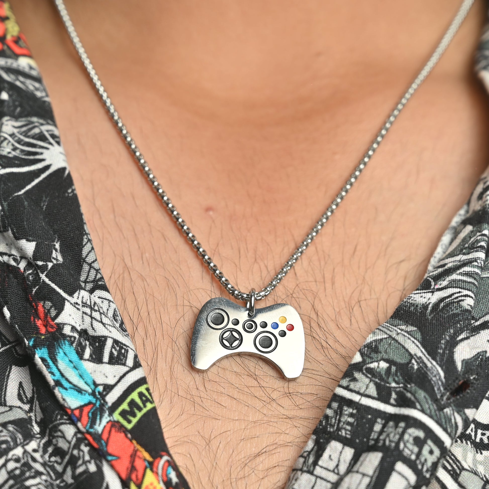 Fashion Gamepad 201 Stainless Steel Enamel Unisex Pendant Necklace