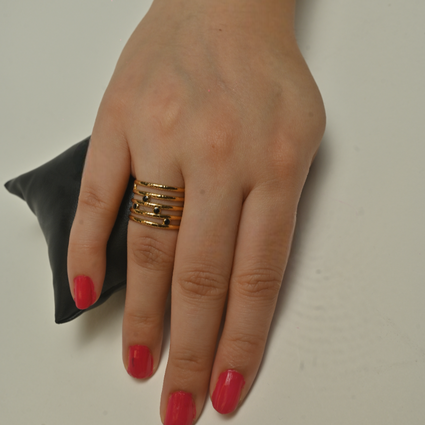 Orbit Noir Open Cuff Ring