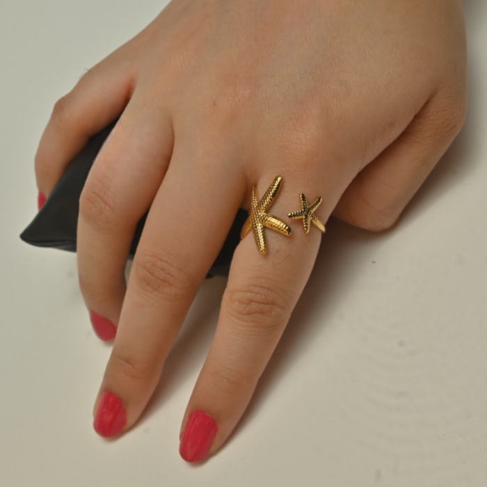 Starfish Elegance Open Ring
