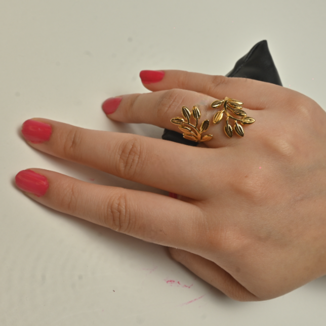 Gold Plated Geometric Open Ring