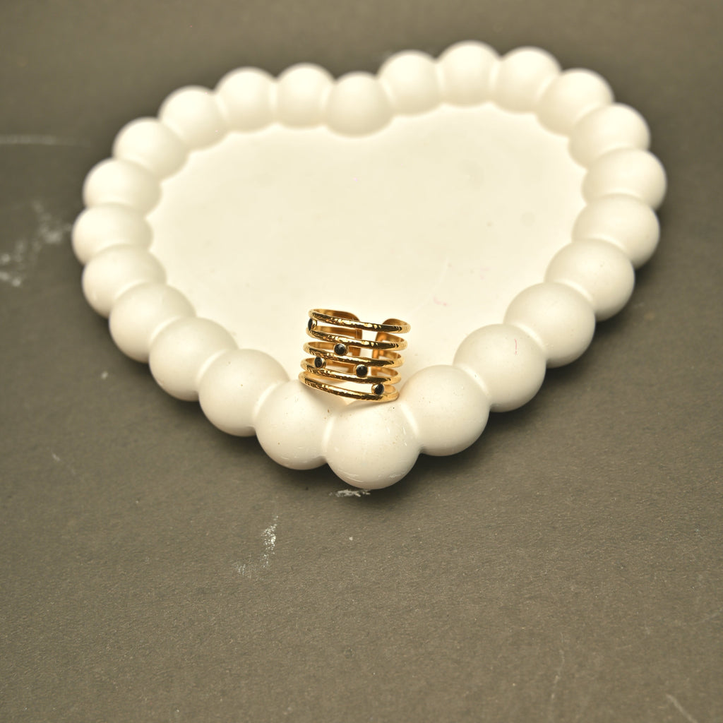 Orbit Noir Open Cuff Ring