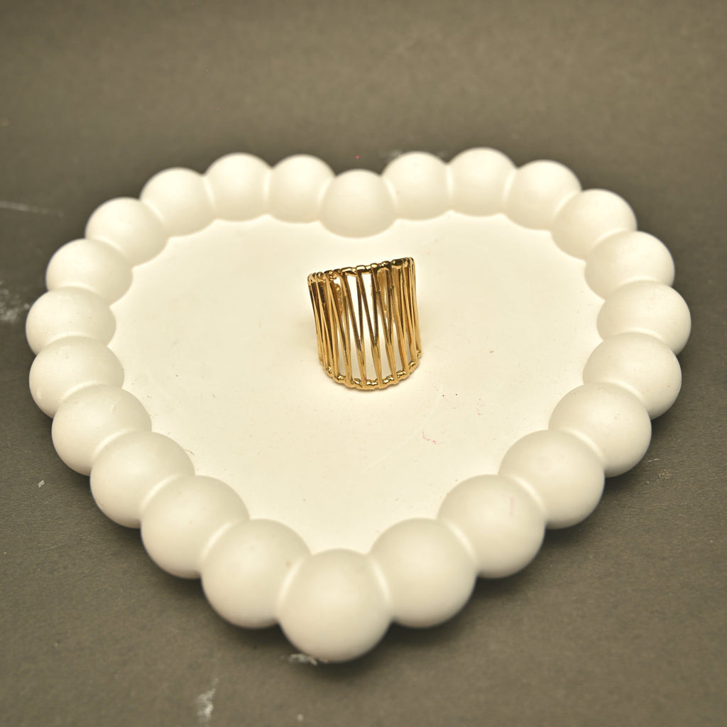 Modern Abstract Wire Gold Ring