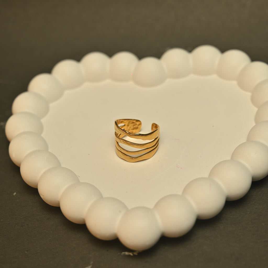 Golden Horizon Textured Open Ring