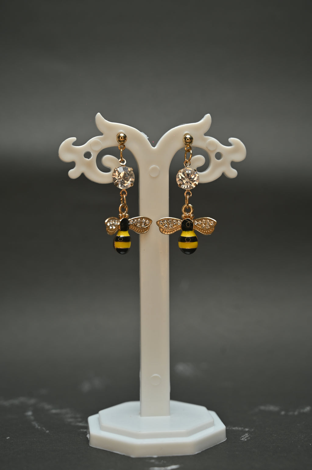 Crystal Bee Dangle Earrings