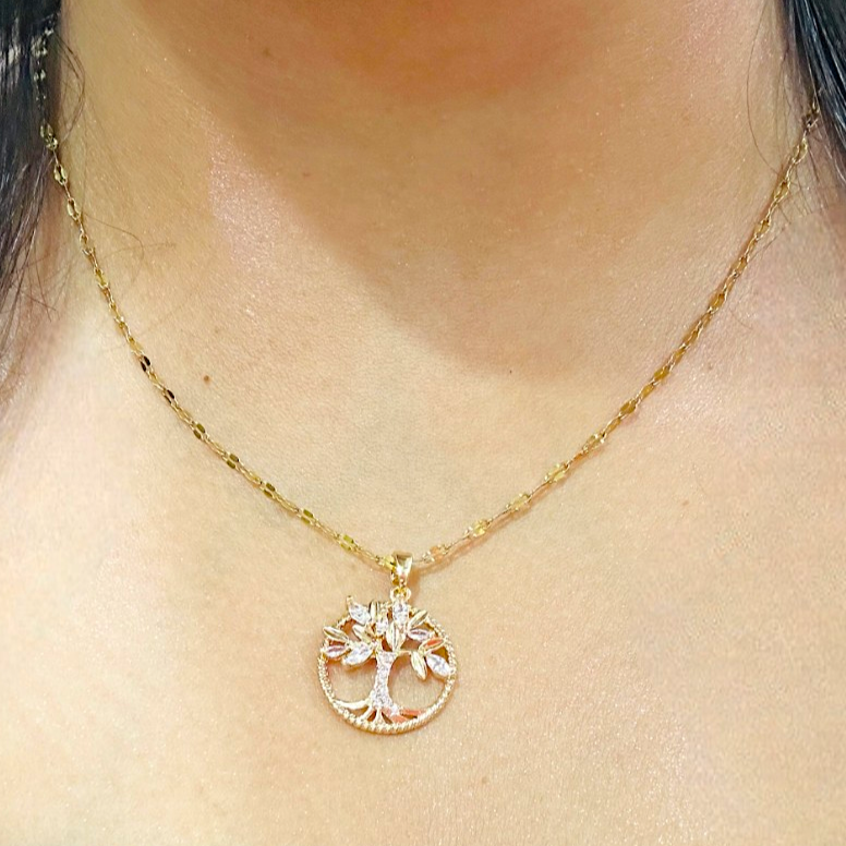 Elegant Tree of Life CZ Pendant Necklace