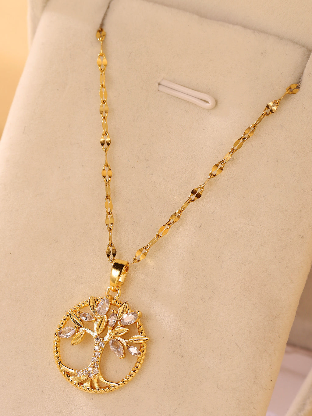 Elegant Tree of Life CZ Pendant Necklace