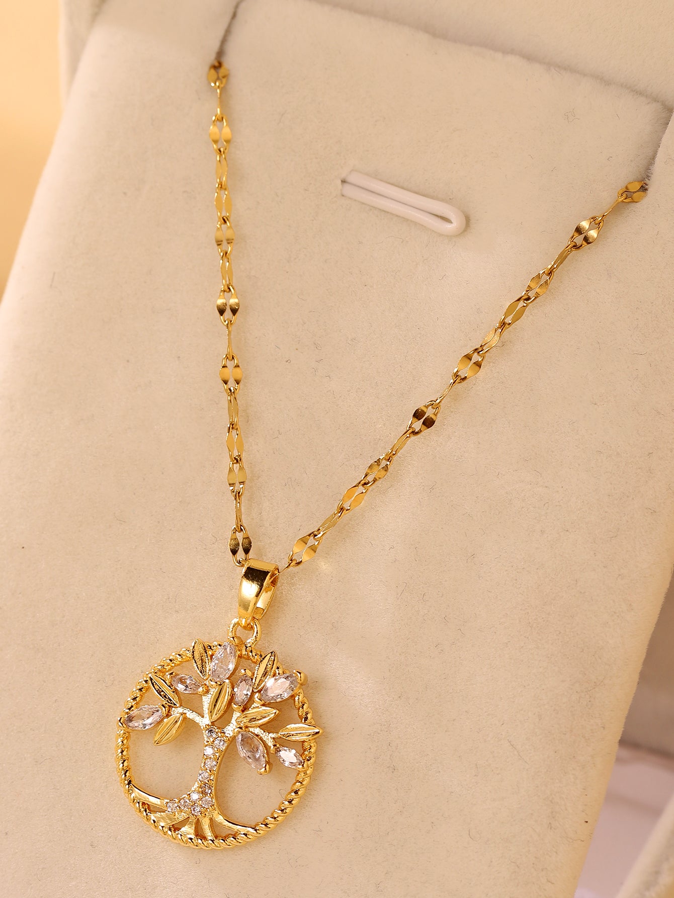 Elegant Tree of Life CZ Pendant Necklace