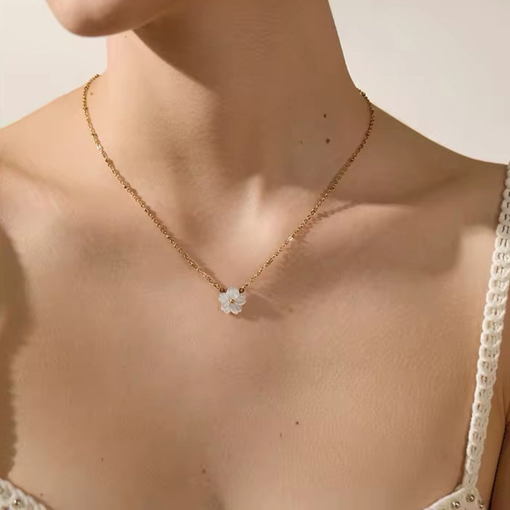 Mother of Pearl Flower Jewelry Combo Set