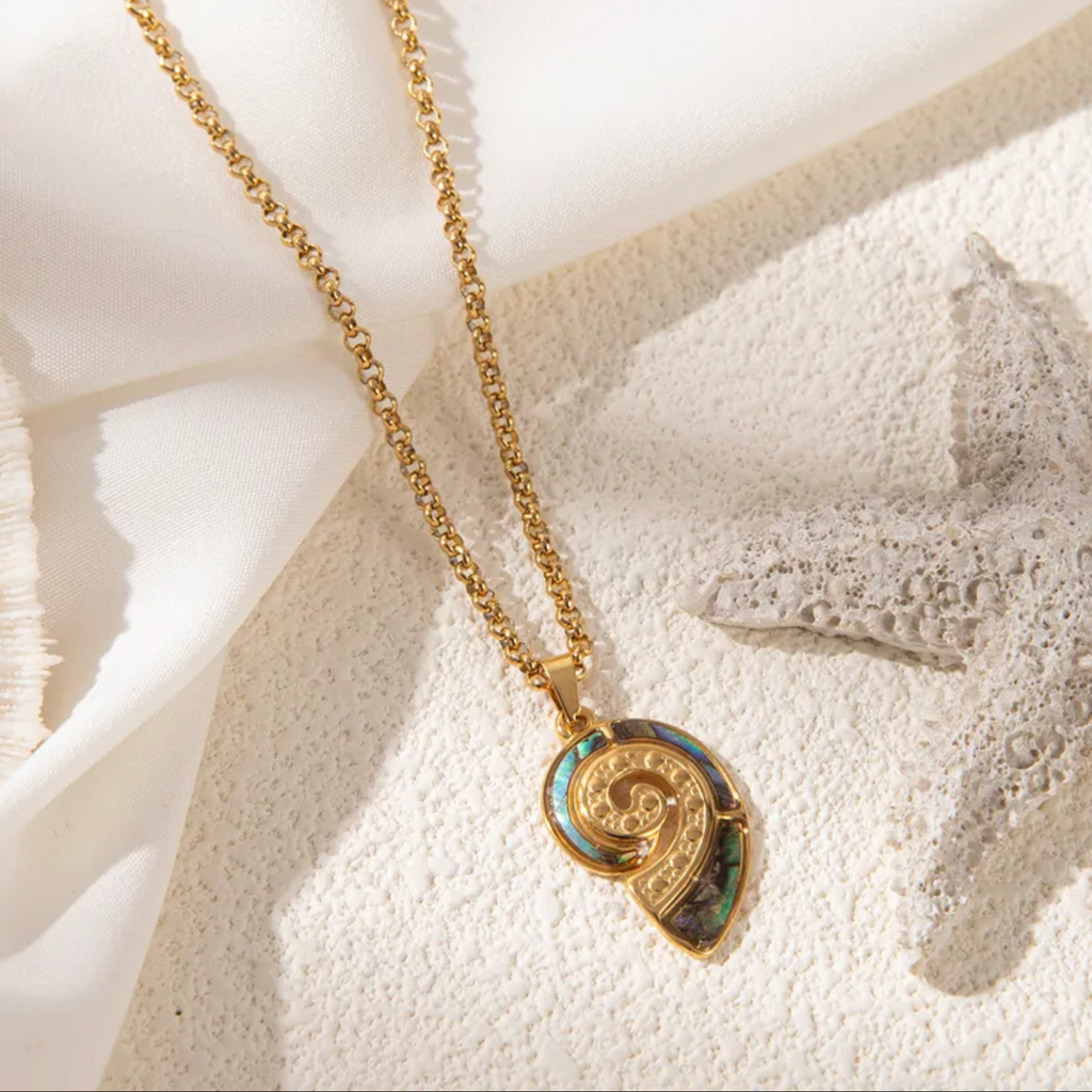Nautilus Spiral Shell Pendant Necklace
