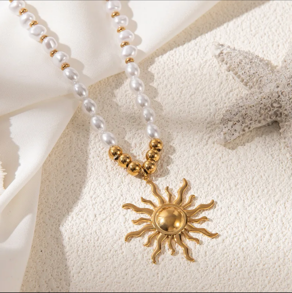 Boho Beaded Beach Combo – Sun & Shell Necklaces