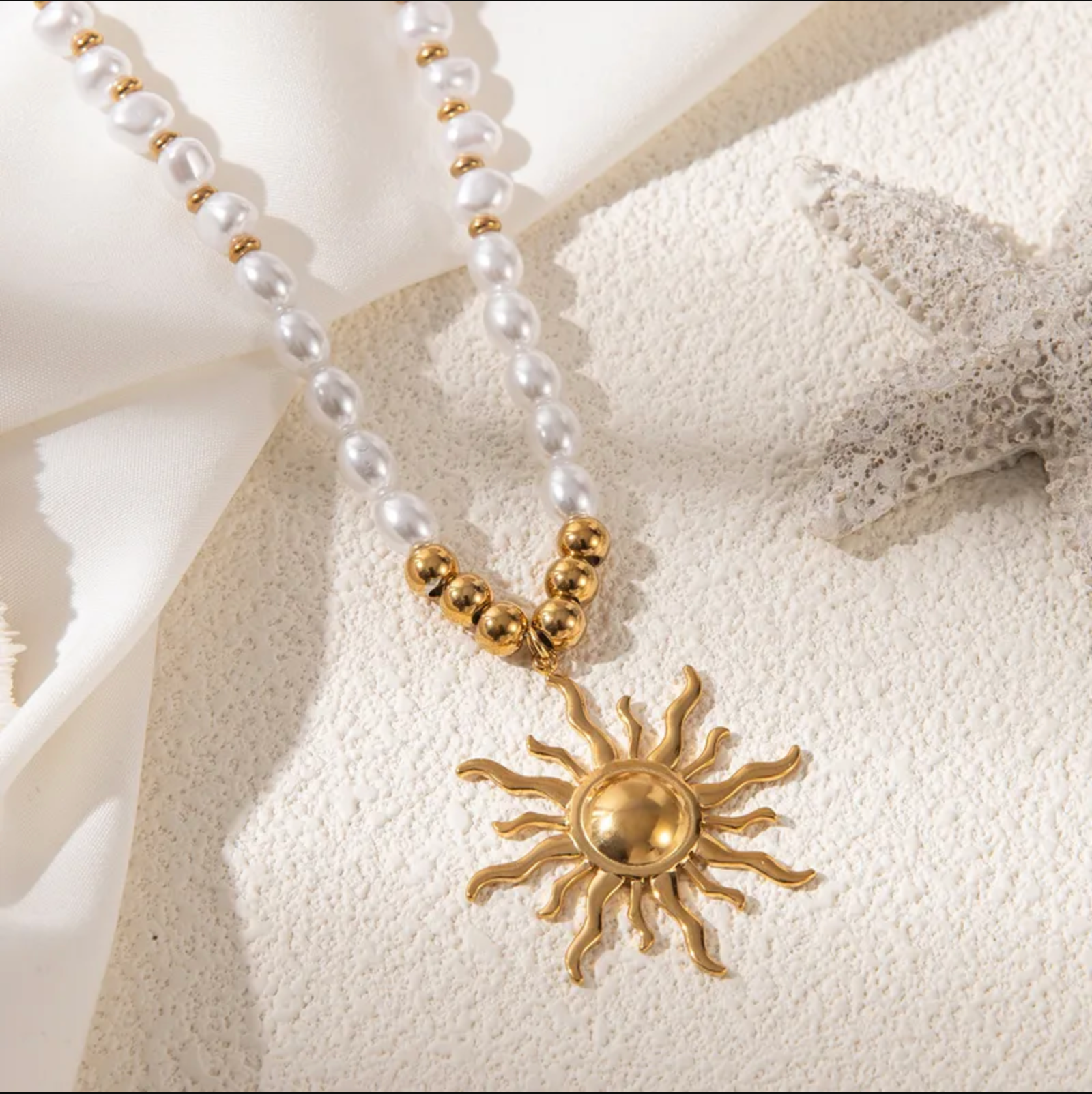 Boho Beaded Beach Combo – Sun & Shell Necklaces