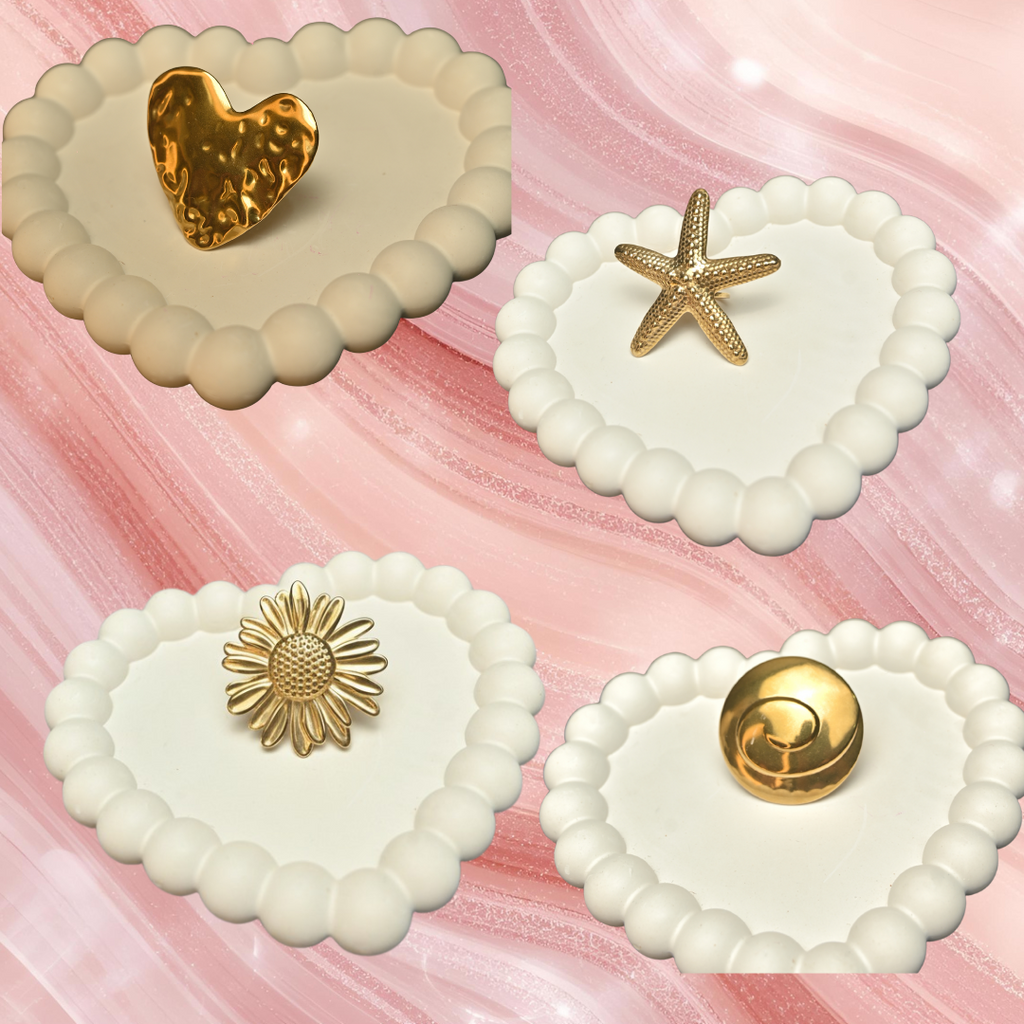 Glam Statement Rings Combo – Set of 4 Unique Modern Rings