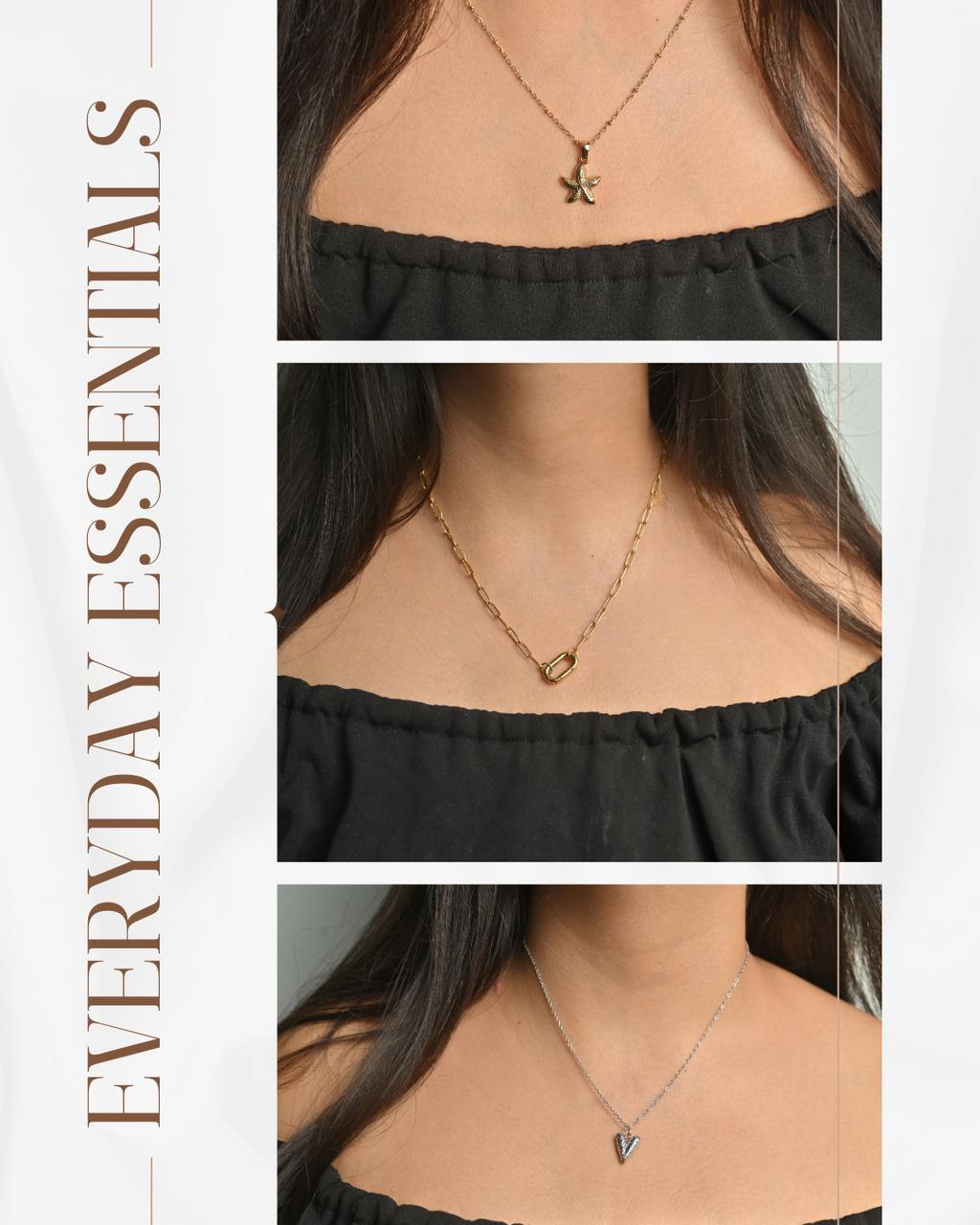 Everyday Essentials – Heart, Link & Starfish Necklace Combo