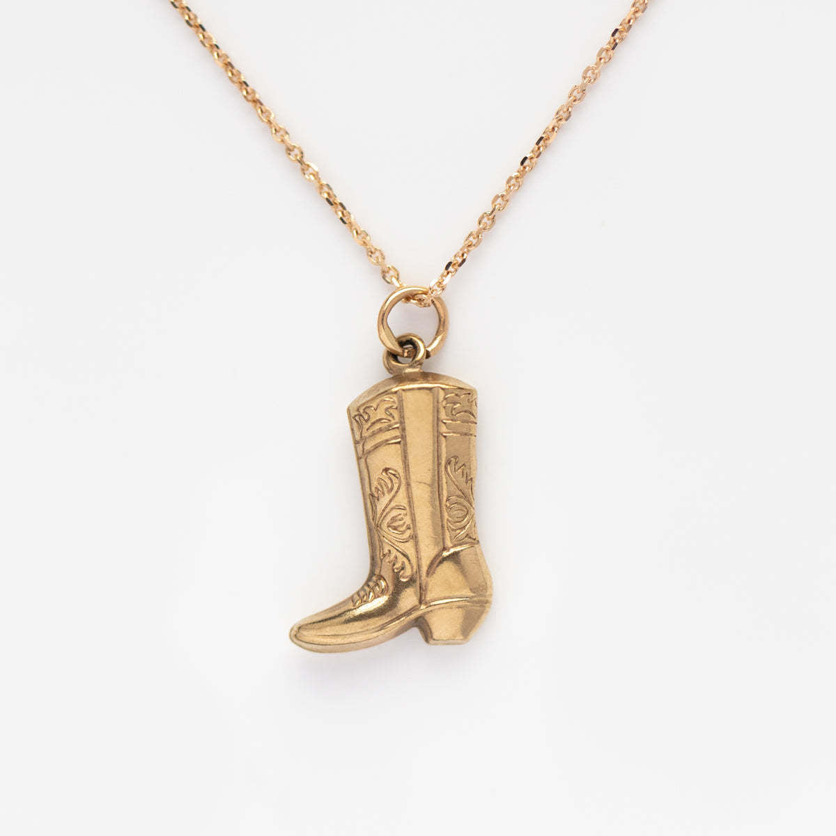 Retro Cowboy Style Boots Pendant Necklace